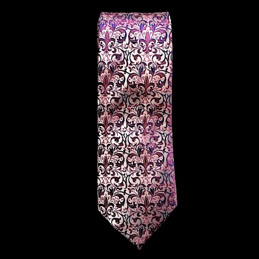 AteSeta 100% Silk Fleur De Lis Tie